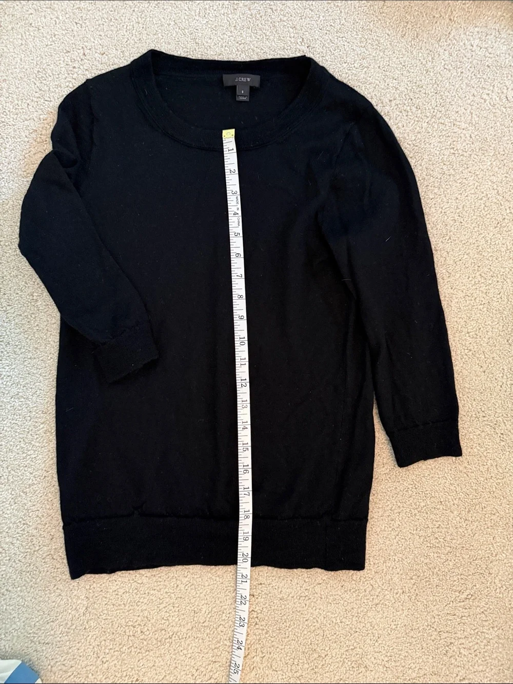 J. Crew Black Crewneck Sweater with Teal Layer
